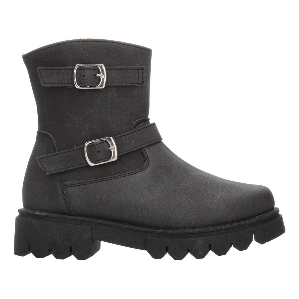 Foto 1 | Bota Mujer Jr. Jakuna Negro Doble Hebilla Zipper Para Dama Negro