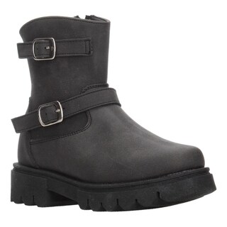 Foto 2 | Bota Mujer Jr. Jakuna Negro Doble Hebilla Zipper Para Dama Negro