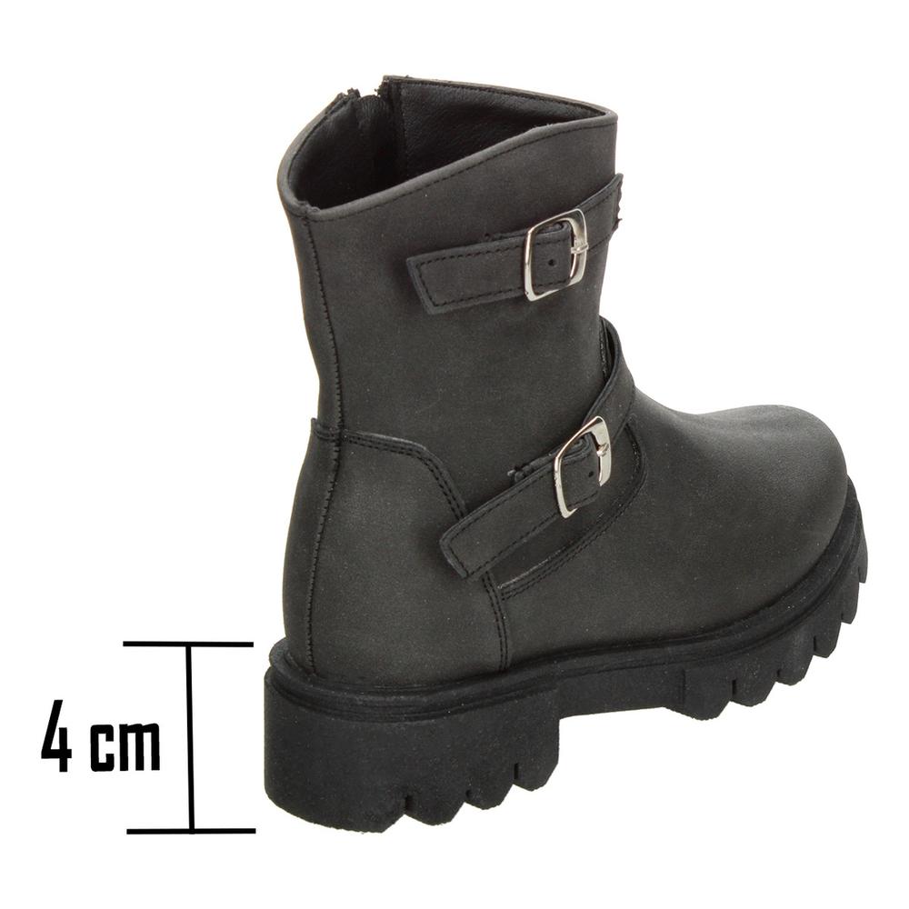 Foto 3 | Bota Mujer Jr. Jakuna Negro Doble Hebilla Zipper Para Dama Negro
