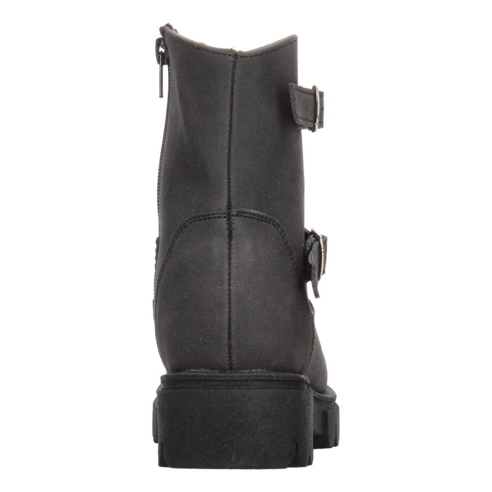 Foto 7 | Bota Mujer Jr. Jakuna Negro Doble Hebilla Zipper Para Dama Negro