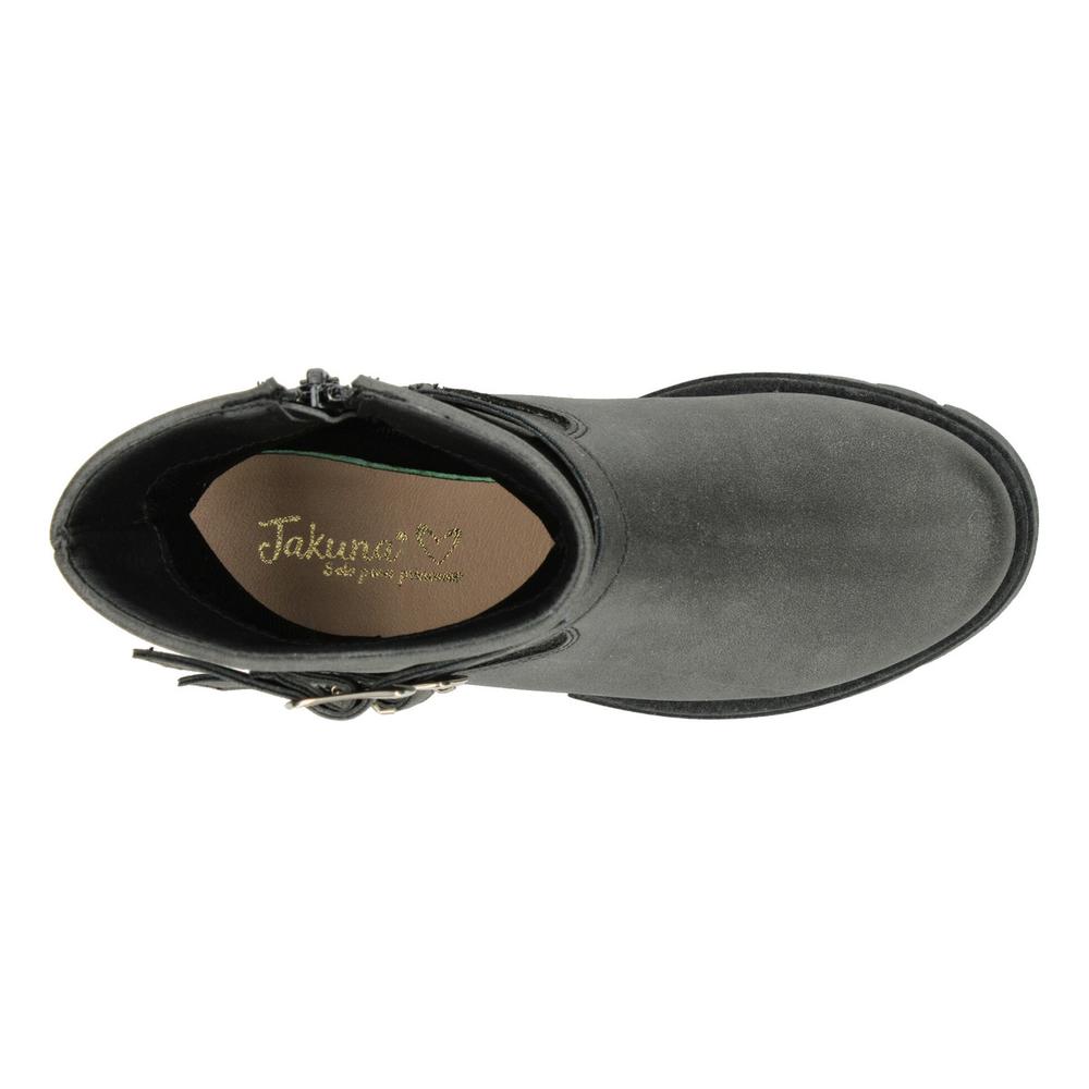 Foto 8 | Bota Mujer Jr. Jakuna Negro Doble Hebilla Zipper Para Dama Negro