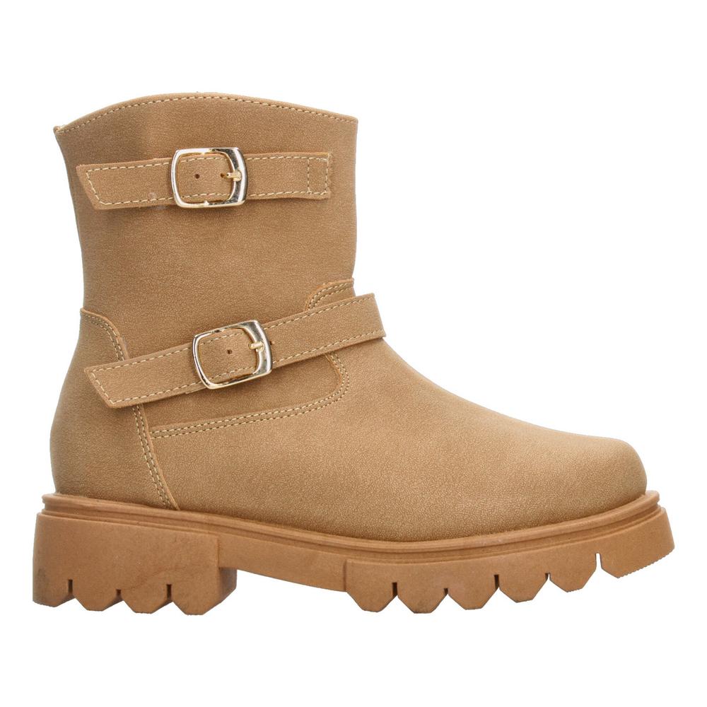Bota Niña Jakuna Café Camello Doble Hebilla Cafe