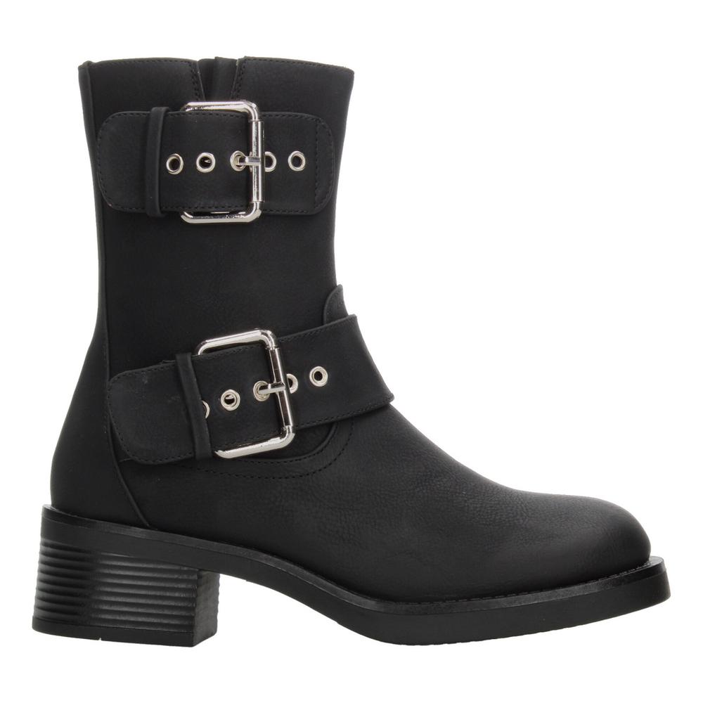Foto 2 pulgar | Botines Mujer Berlin Negro Doble Hebilla Tacón 5 Cm Negro