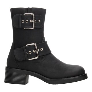 Foto 1 | Botines Mujer Berlin Negro Doble Hebilla Tacón 5 Cm Negro