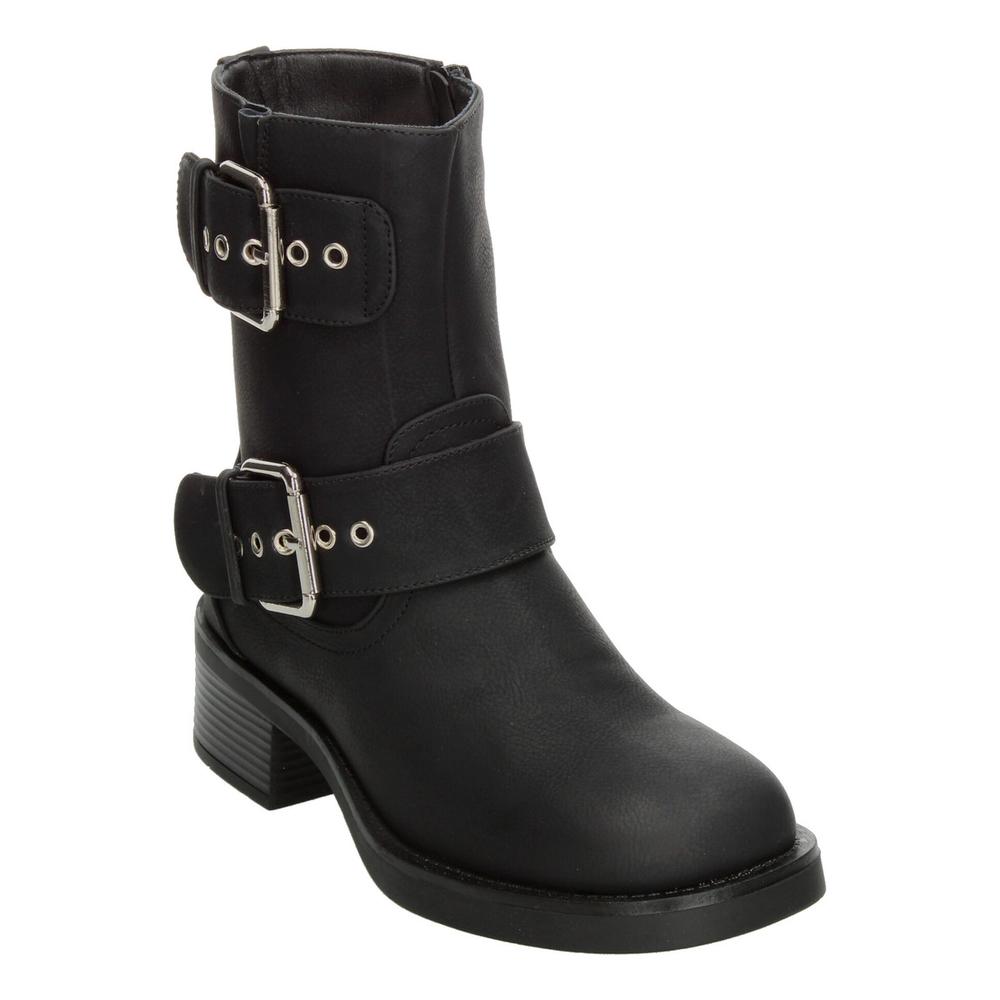 Foto 5 pulgar | Botines Mujer Berlin Negro Doble Hebilla Tacón 5 Cm Negro