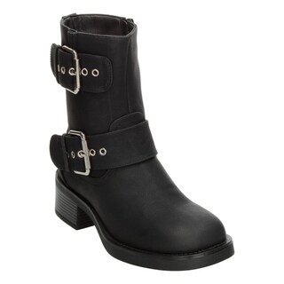 Foto 4 | Botines Mujer Berlin Negro Doble Hebilla Tacón 5 Cm Negro
