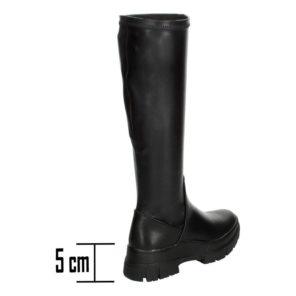Foto 4 pulgar | Botas Mujer Berlin Negro Casual Tubo Caña Alta Tacón 5 Cm Negro