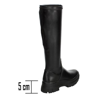Foto 3 | Botas Mujer Berlin Negro Casual Tubo Caña Alta Tacón 5 Cm Negro