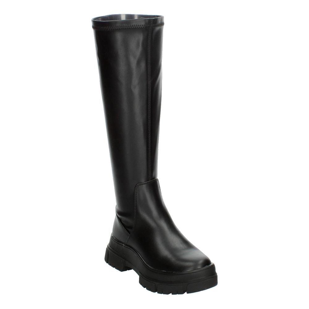Foto 4 | Botas Mujer Berlin Negro Casual Tubo Caña Alta Tacón 5 Cm Negro