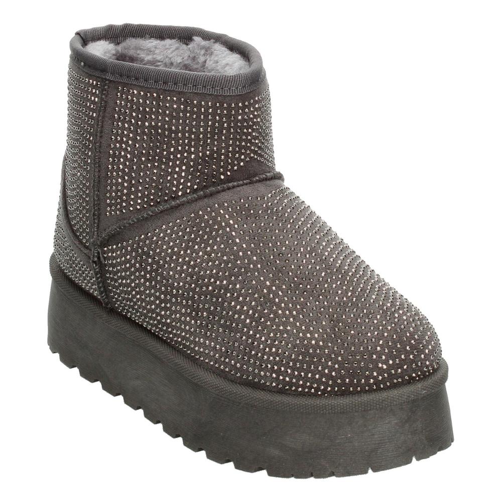 Foto 5 pulgar | Botin Mujer Berlin Gris Australiana Invierno Plataforma 4 Cm Gris