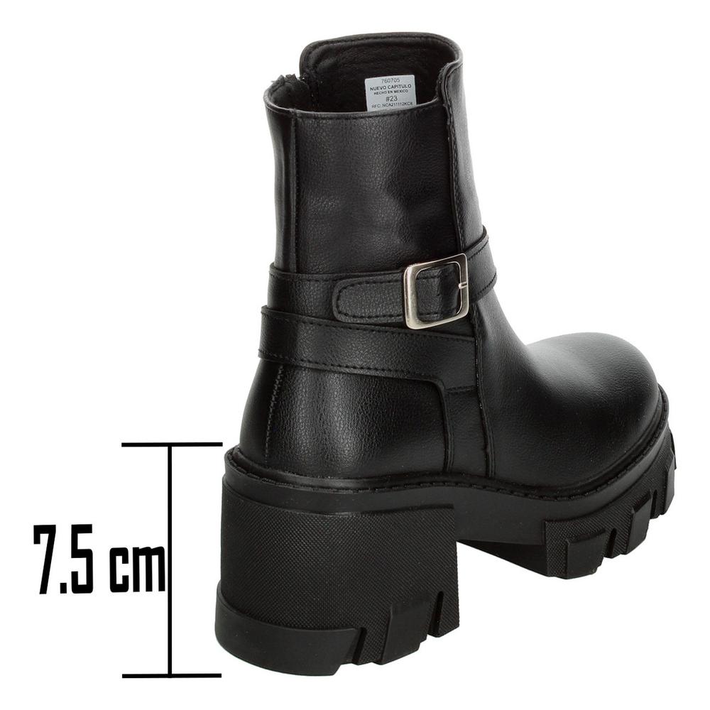 Foto 3 | Botín Mujer Berlín Negro Tacón 7.5 Cm Hebilla Dama Negro