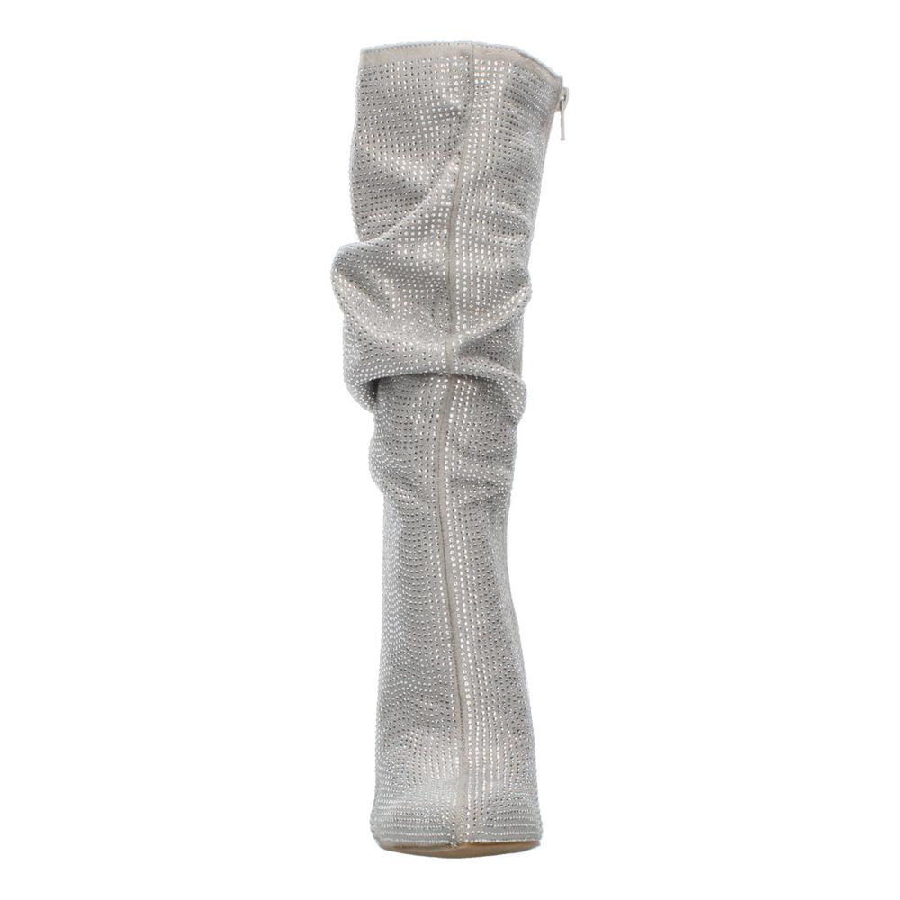 Foto 7 pulgar | Botas Mujer Berlin Plateado Caña Alta Tubo Tacón 11 Cm Plateado