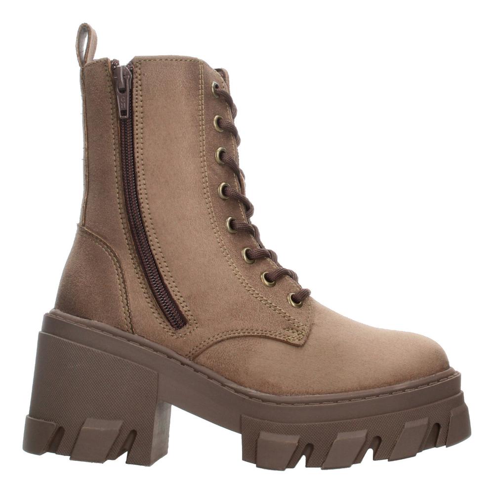 Botín Mujer Berlín Café Tacón 7.5 Cm Cintas Zipper Dama Cafe