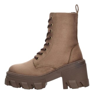 Foto 5 | Botín Mujer Berlín Café Tacón 7.5 Cm Cintas Zipper Dama Cafe