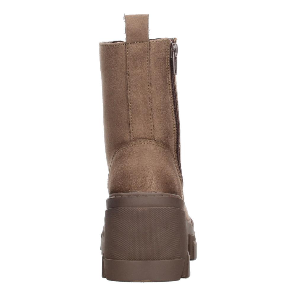 Foto 7 | Botín Mujer Berlín Café Tacón 7.5 Cm Cintas Zipper Dama Cafe
