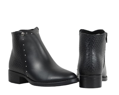 Foto 4 | Botin Mujer Bonita 2304 Negro Comodo Antiderrapante