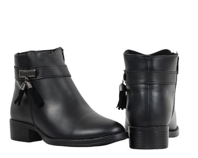 Foto 4 | Botin Mujer Bonita 2308 Negro Comodo Antiderrapante