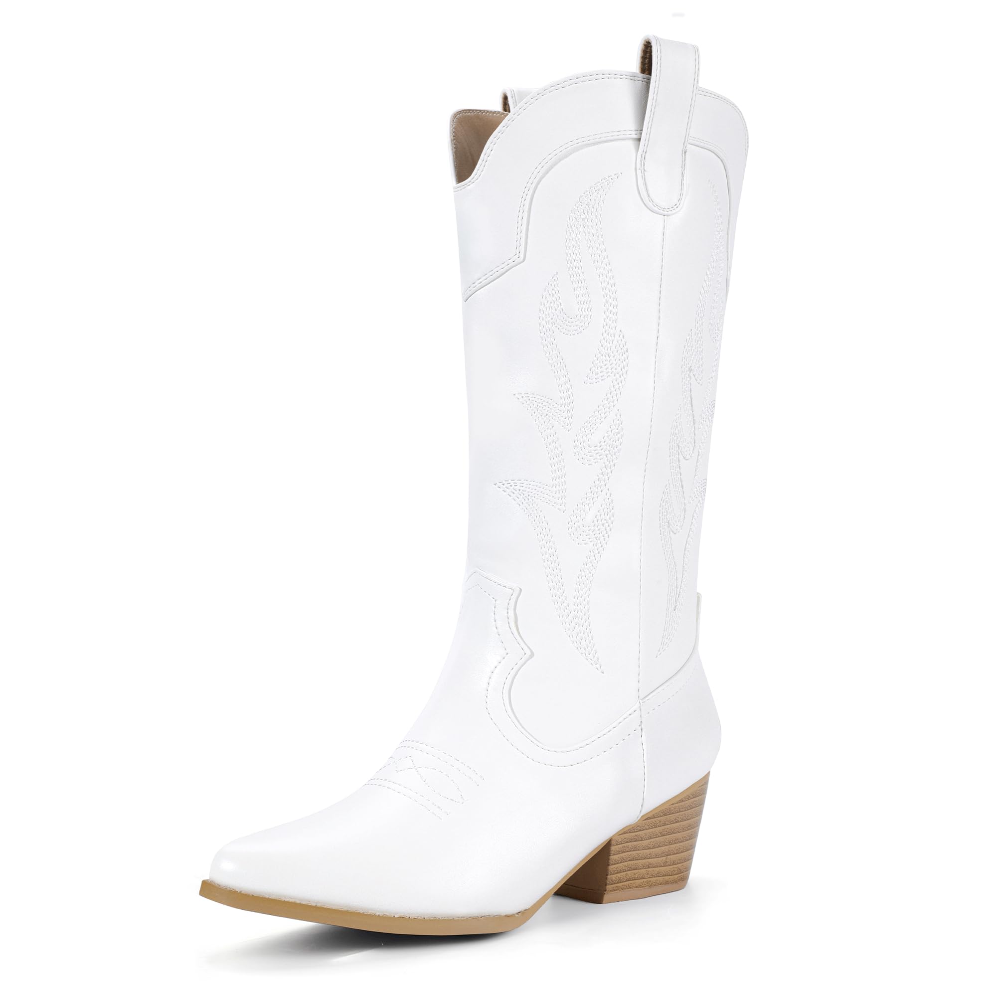 Foto 2 pulgar | Botas Cowgirl Idifu White Cowboy A Media Pantorrilla Para Mujer - Venta Internacional.