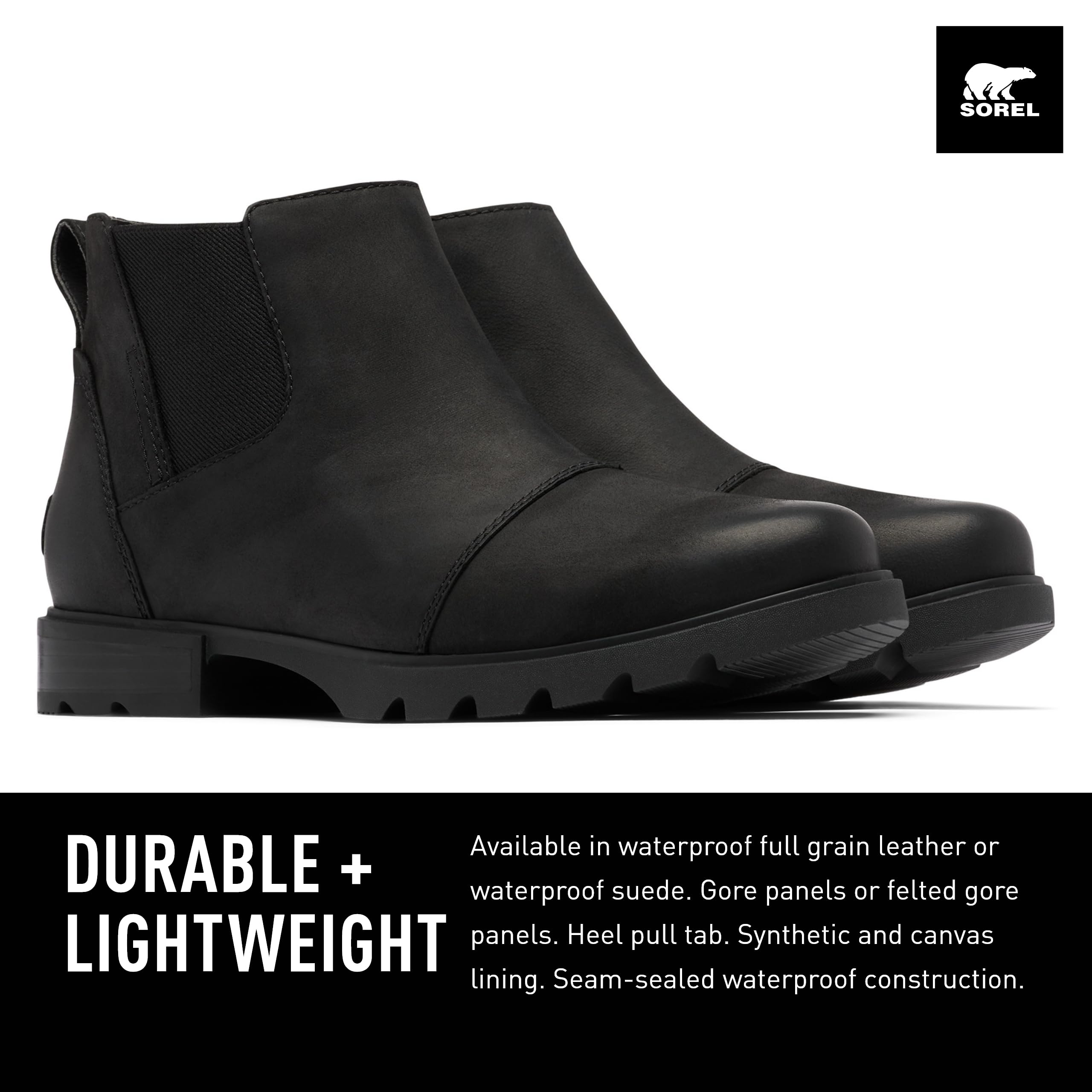 Foto 2 | Bota Sorel Emelie Lll Chelsea Waterproof Para Mujer, Color Negro - Venta Internacional.