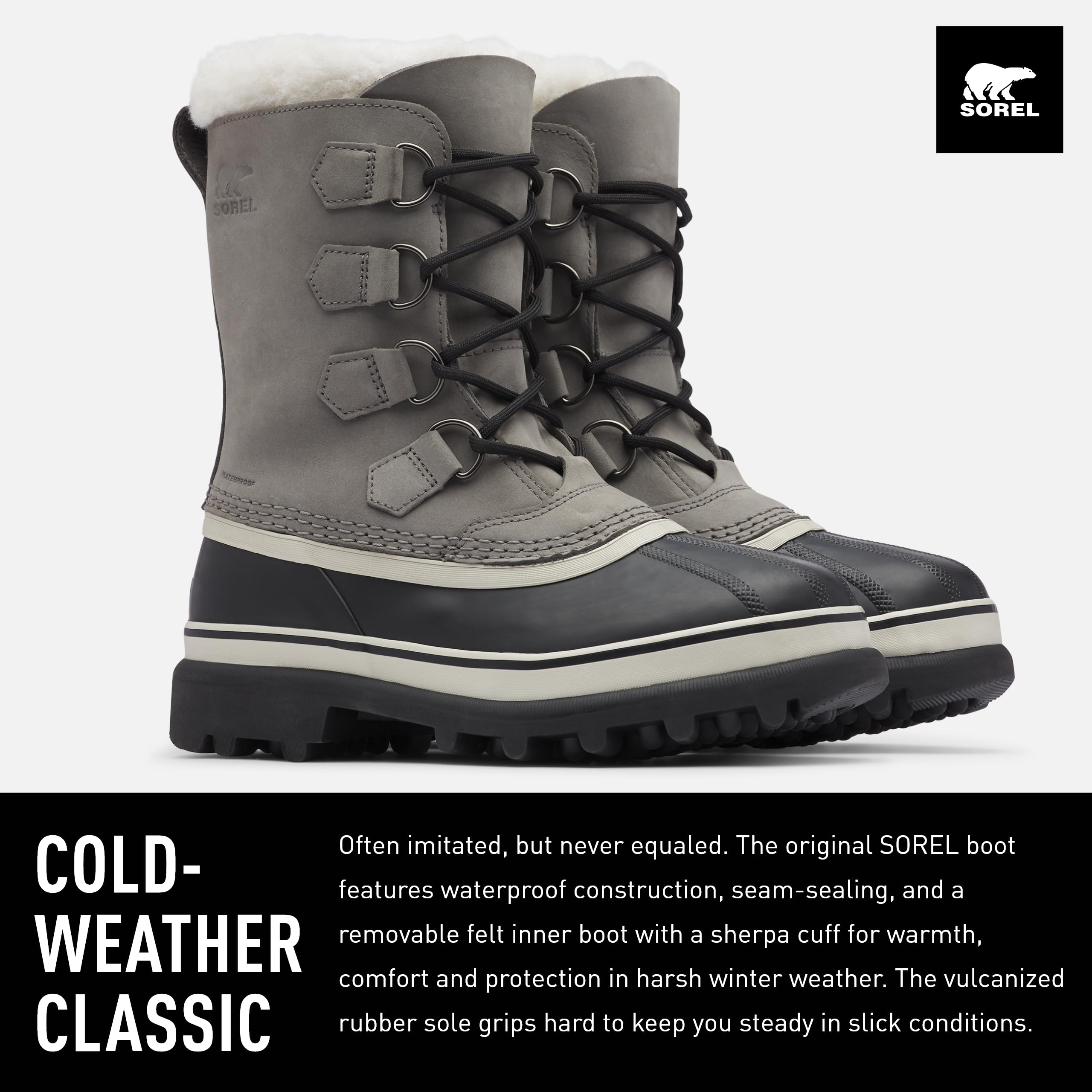 Foto 3 pulgar | Bota Sorel Caribou Waterproof Para Mujer Shale/stone - 9 - Venta Internacional.