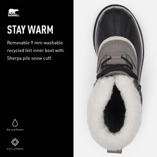 Foto 4 | Bota Sorel Caribou Waterproof Para Mujer Shale/stone - 9 - Venta Internacional.