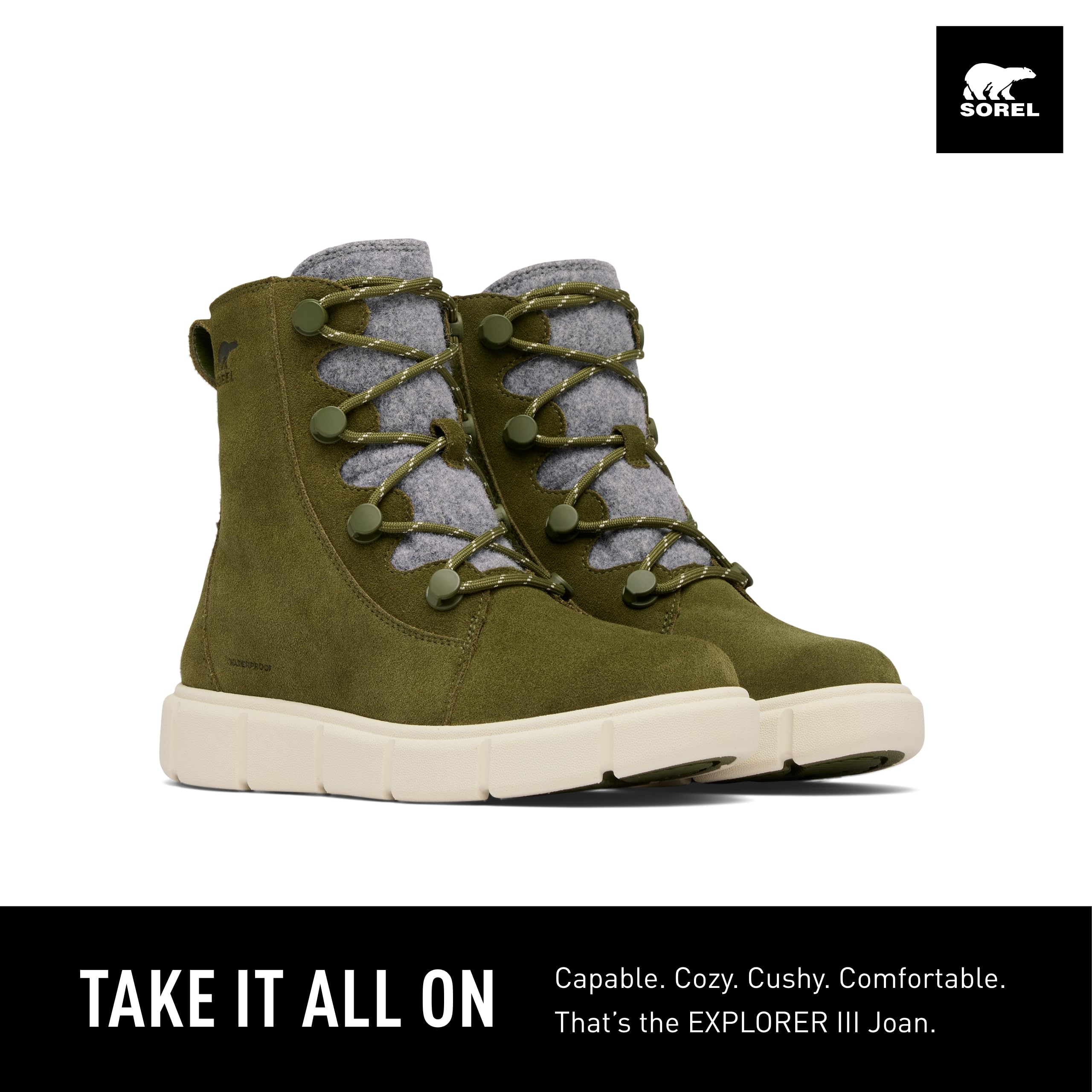 Foto 3 pulgar | Bota Sorel Explorer Lll Joan Waterproof Para Mujer - Verde - Venta Internacional.