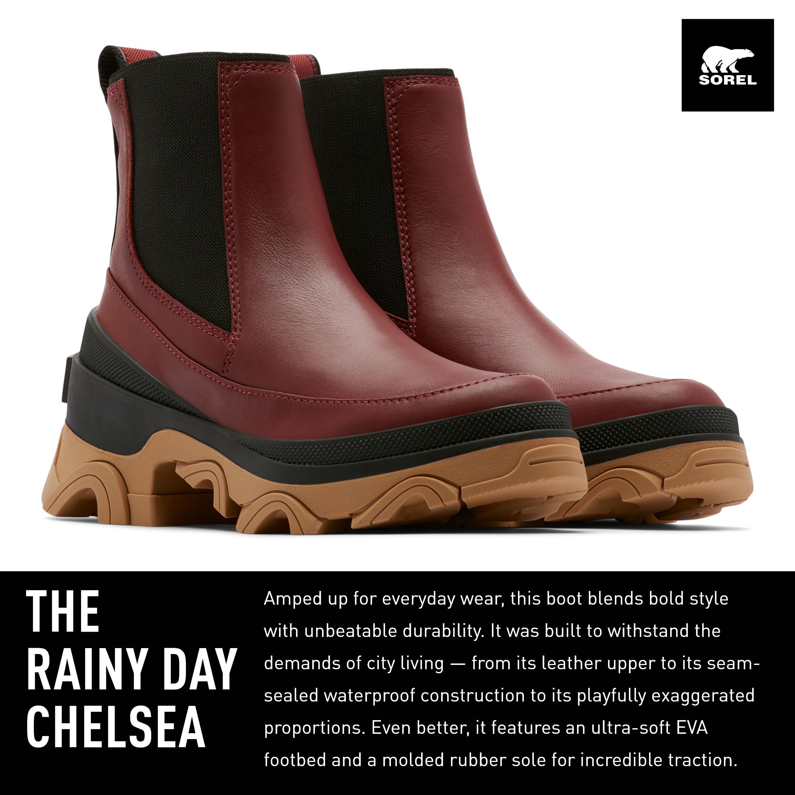 Foto 3 pulgar | Botas Sorel Brex Chelsea Waterproof Para Mujer, Color Especia/negro - Venta Internacional.
