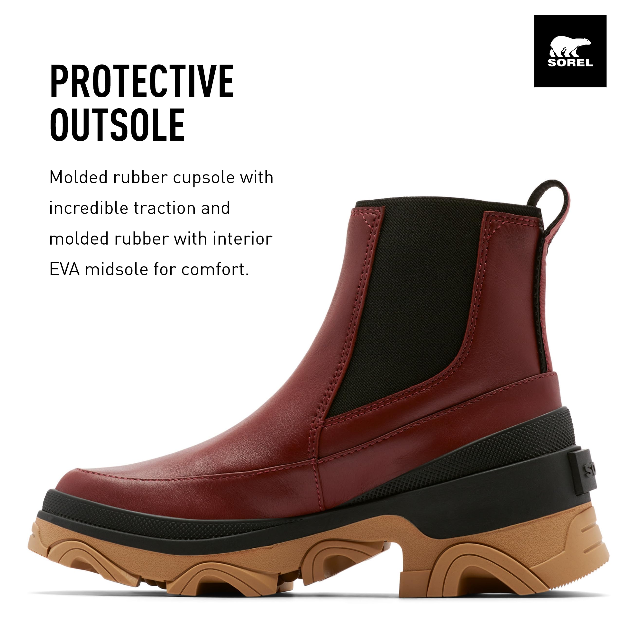 Foto 4 pulgar | Botas Sorel Brex Chelsea Waterproof Para Mujer, Color Especia/negro - Venta Internacional.