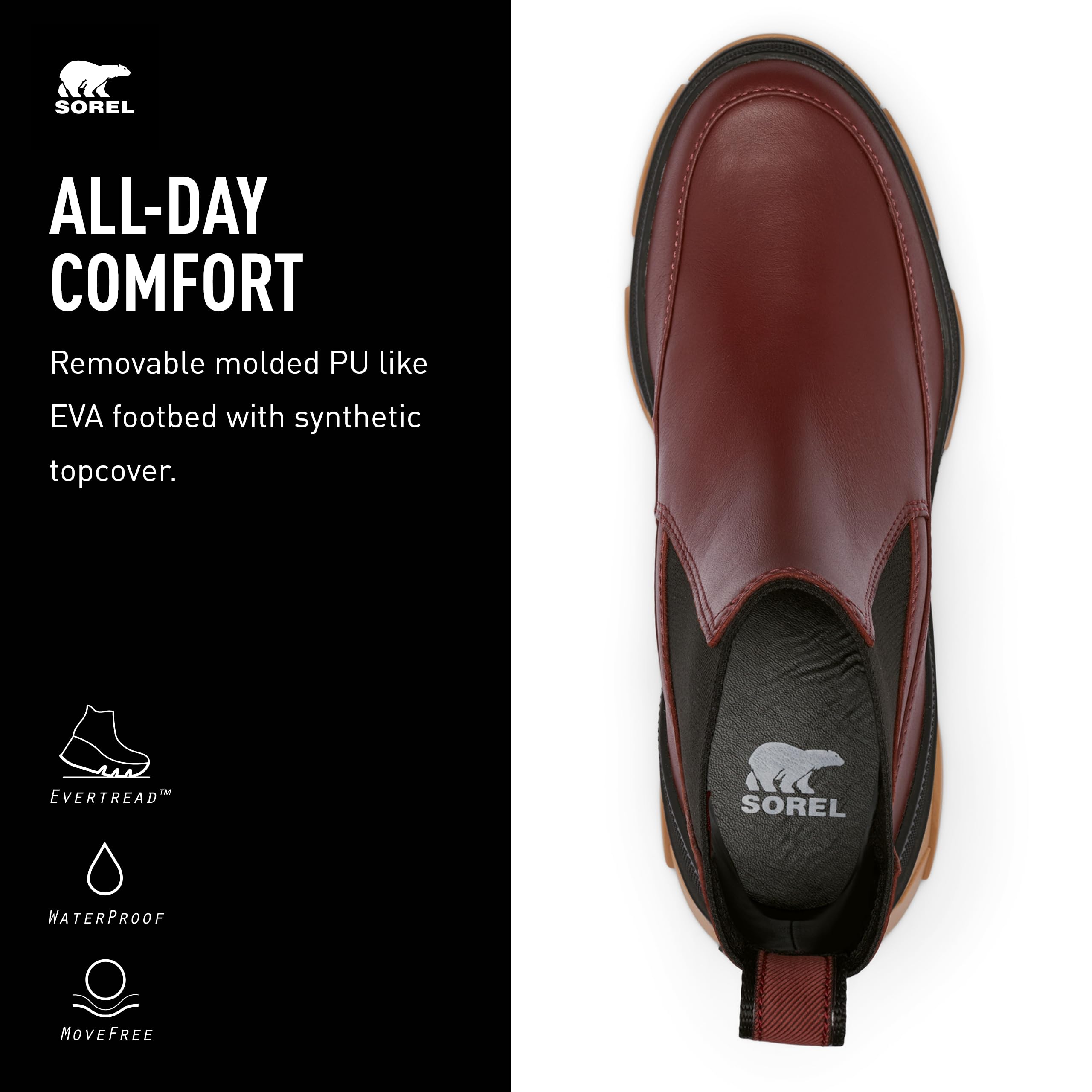 Foto 4 | Botas Sorel Brex Chelsea Waterproof Para Mujer, Color Especia/negro - Venta Internacional.