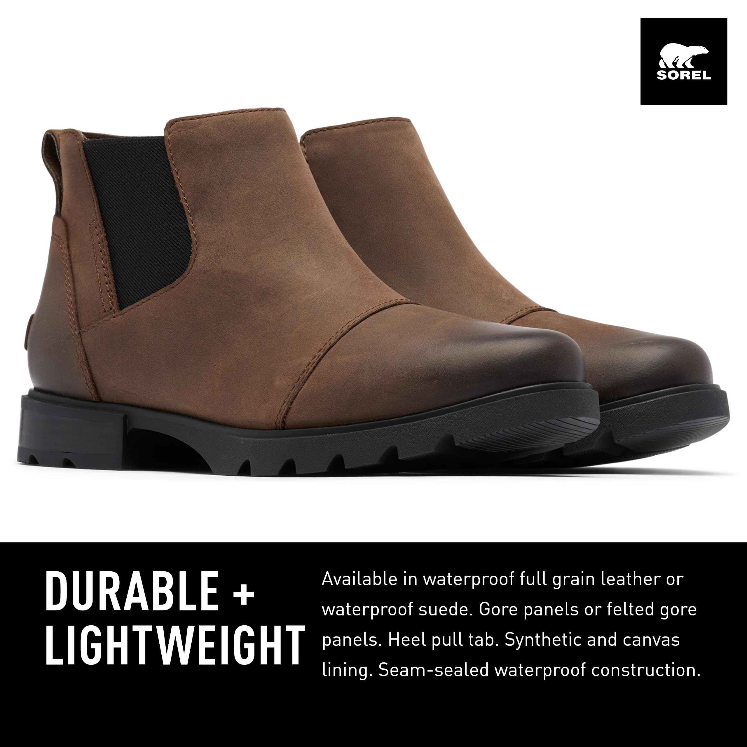 Foto 2 | Bota Sorel Emelie Lll Chelsea Waterproof Para Mujer, Color Tabaco, 8.5 Us - Venta Internacional.