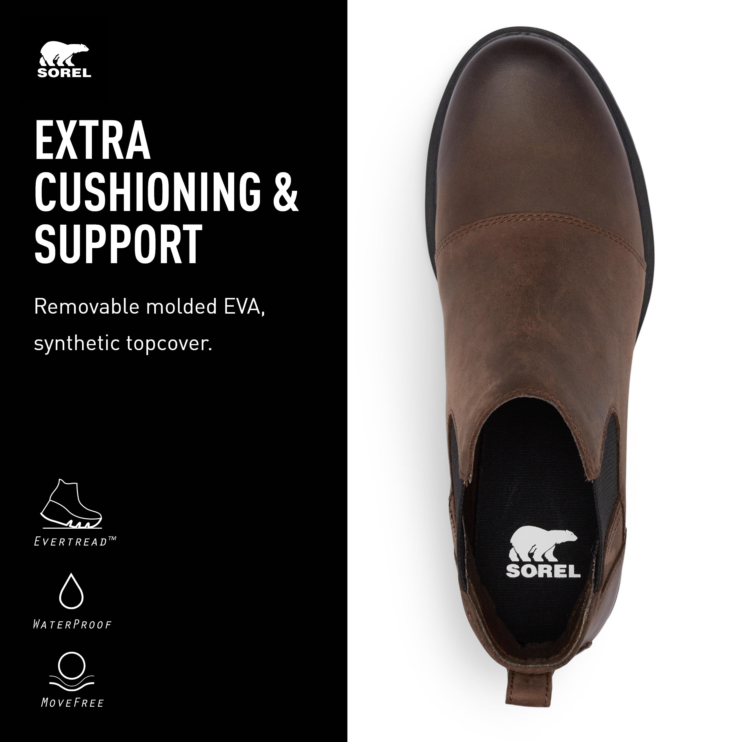 Foto 4 | Bota Sorel Emelie Lll Chelsea Waterproof Para Mujer, Color Tabaco, 8.5 Us - Venta Internacional.