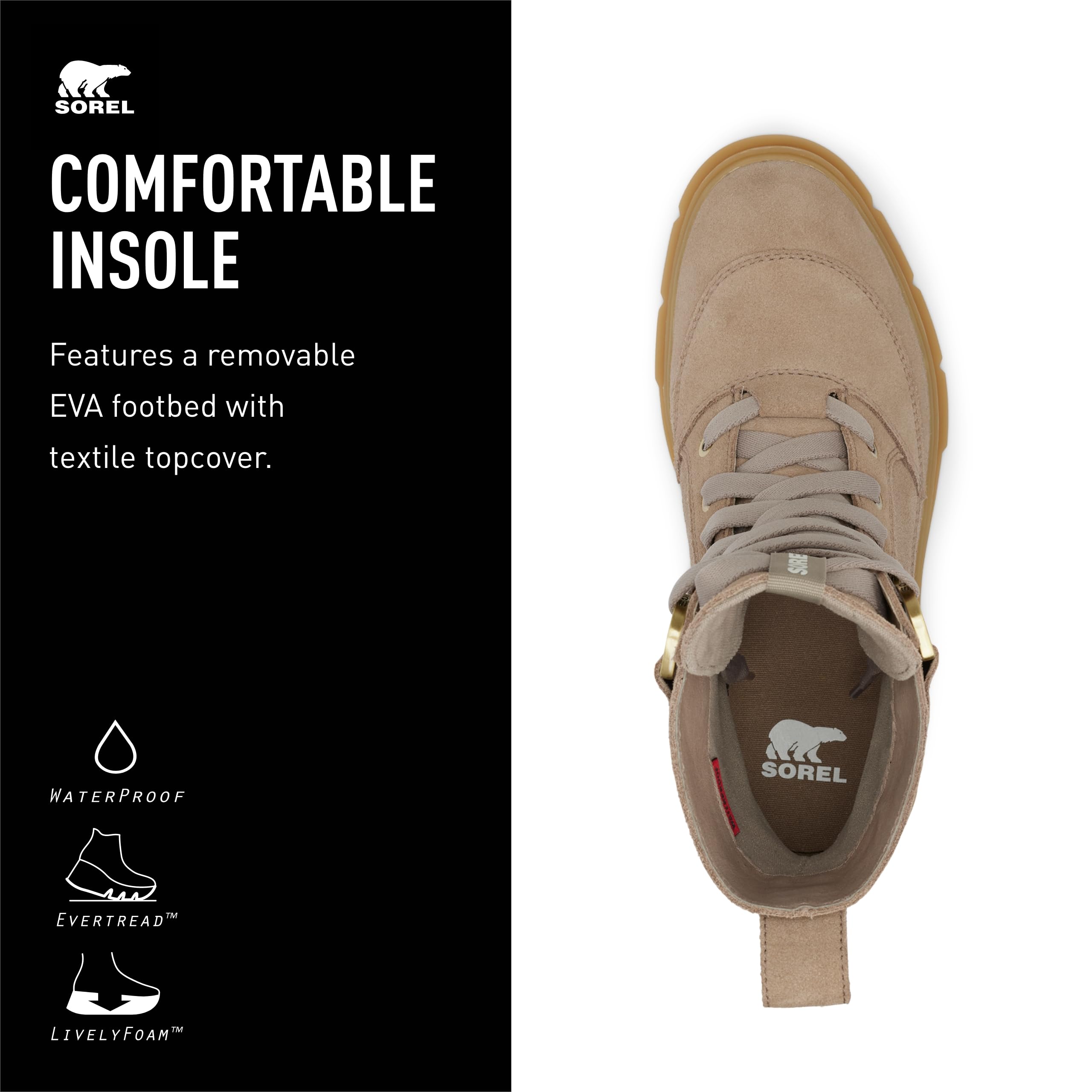 Foto 5 pulgar | Bota Sorel Caribou X Lace Waterproof Para Mujer - Taupe 10.5 - Venta Internacional.