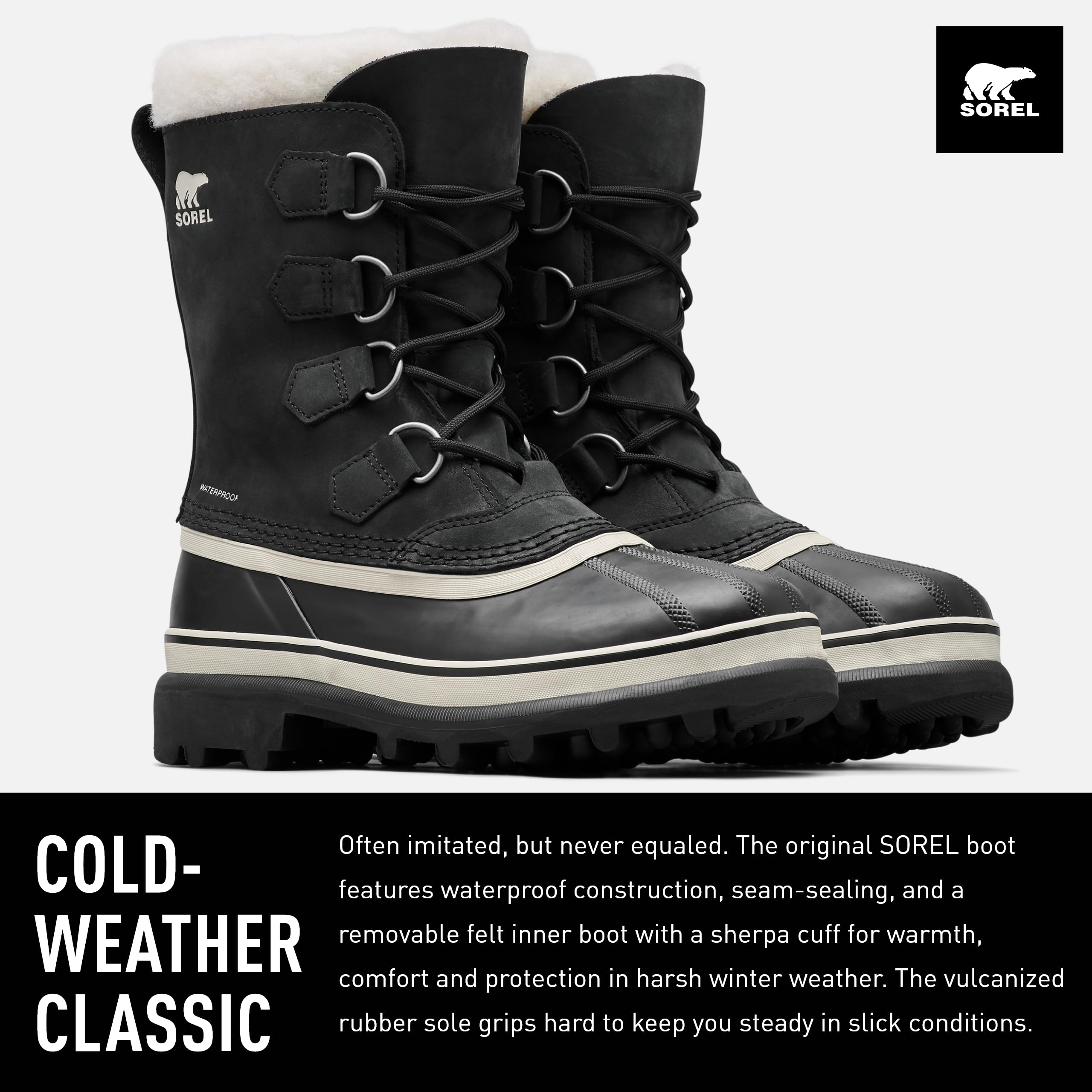 Foto 3 pulgar | Bota Sorel Caribou Waterproof Para Mujer, Color Negro/piedra, 8.5 Us - Venta Internacional.