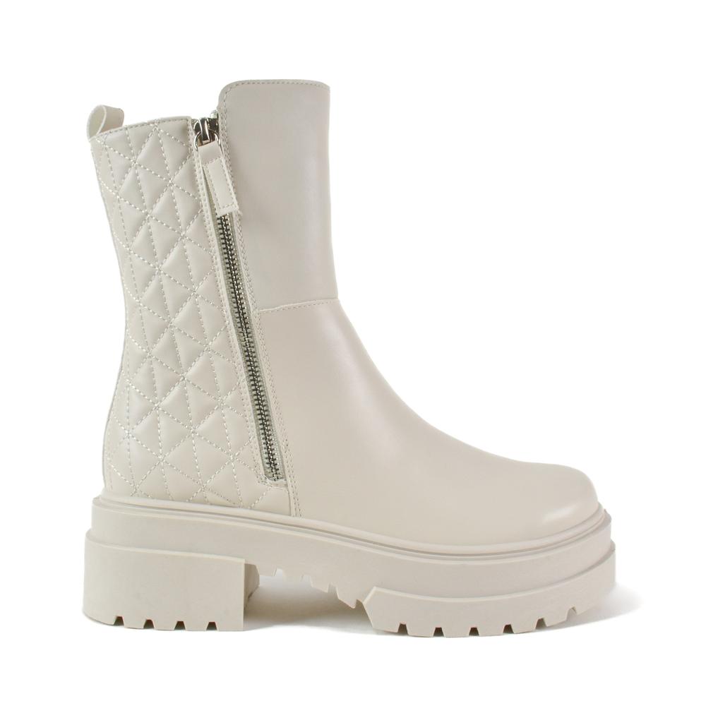 Foto 4 pulgar | Bota Combat Militar 6cm Para Mujer Walki Ursula Blanco
