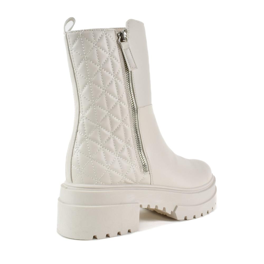 Foto 5 pulgar | Bota Combat Militar 6cm Para Mujer Walki Ursula Blanco