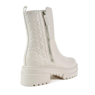 Foto 4 | Bota Combat Militar 6cm Para Mujer Walki Ursula Blanco