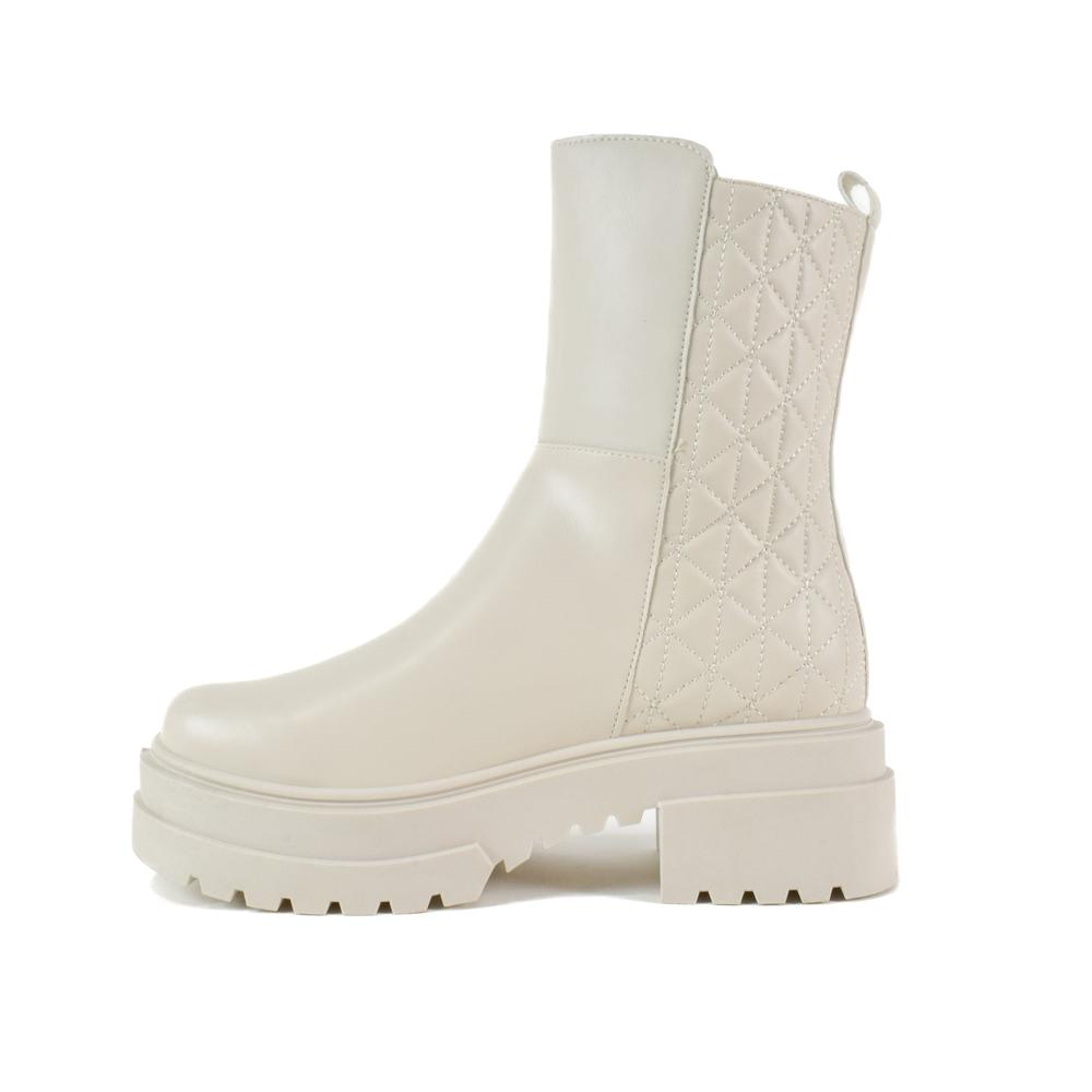 Foto 5 | Bota Combat Militar 6cm Para Mujer Walki Ursula Blanco