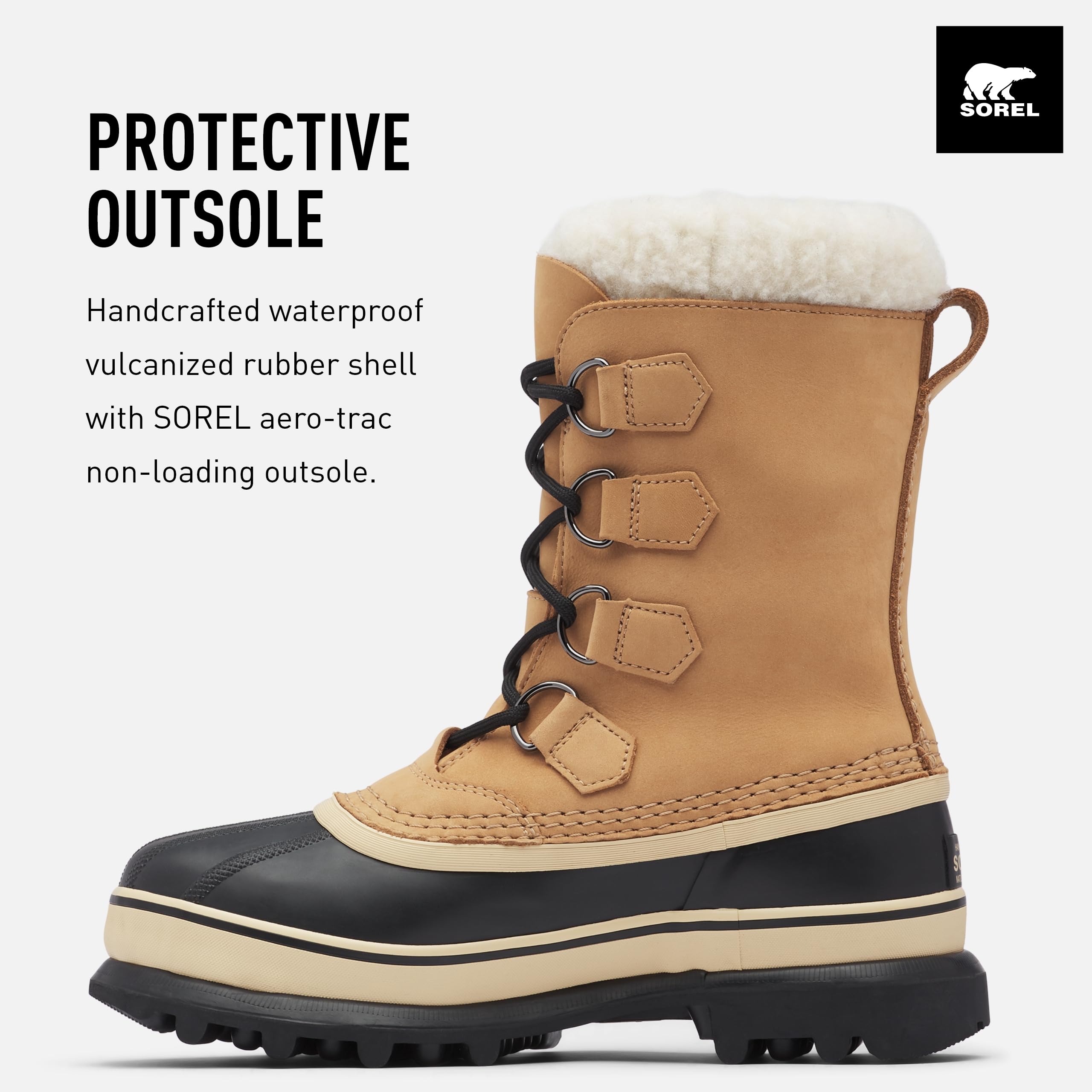 Foto 3 | Bota Sorel Caribou Waterproof Para Mujer Buff Talla 7.5 - Venta Internacional.