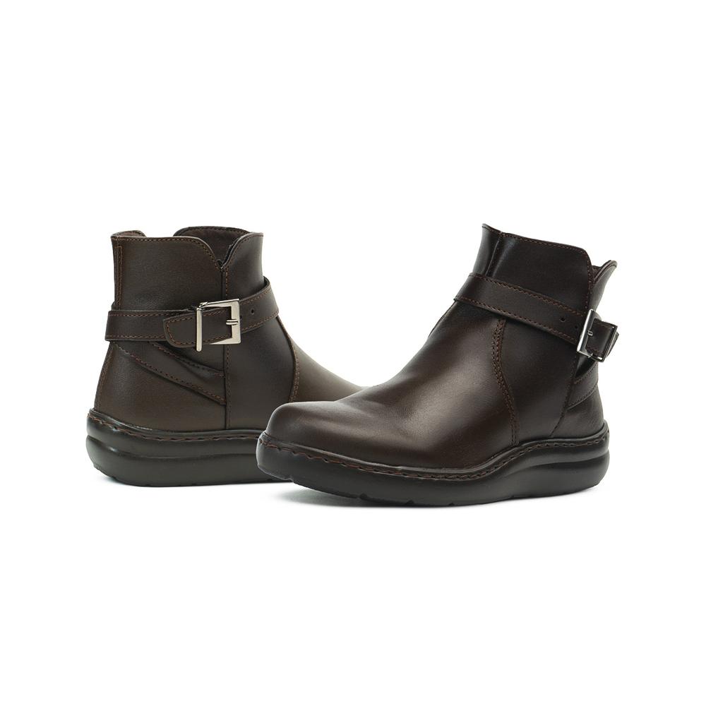 Foto 3 pulgar | Botin Casual Green Love Piel Lisa Dama Antiderrapante Café Cafe