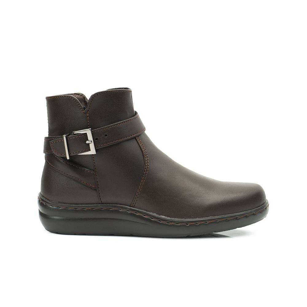 Foto 7 pulgar | Botin Casual Green Love Piel Lisa Dama Antiderrapante Café Cafe