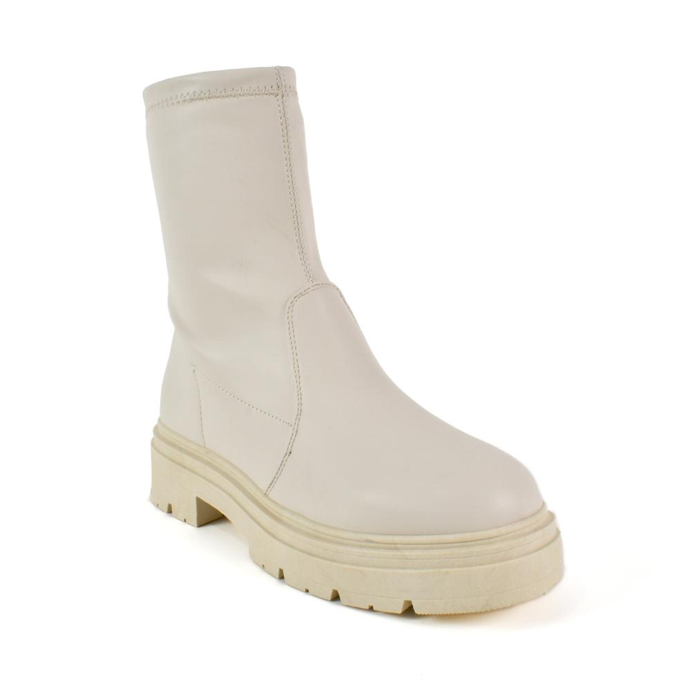 Foto 3 | Botines Combat Militar 5cm Plataforma Para Mujer Walki Nuria Blanco