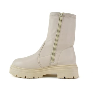 Foto 4 | Botines Combat Militar 5cm Plataforma Para Mujer Walki Nuria Blanco