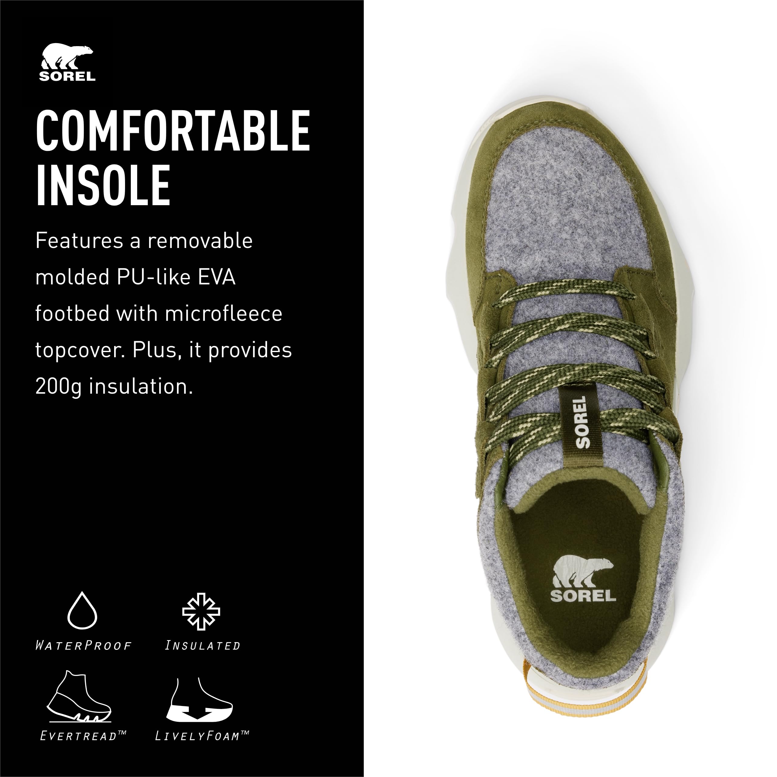 Foto 5 pulgar | Bota Sorel Kinetic Impact Caribou Plus Impermeable Verde Para Mujer - Venta Internacional.