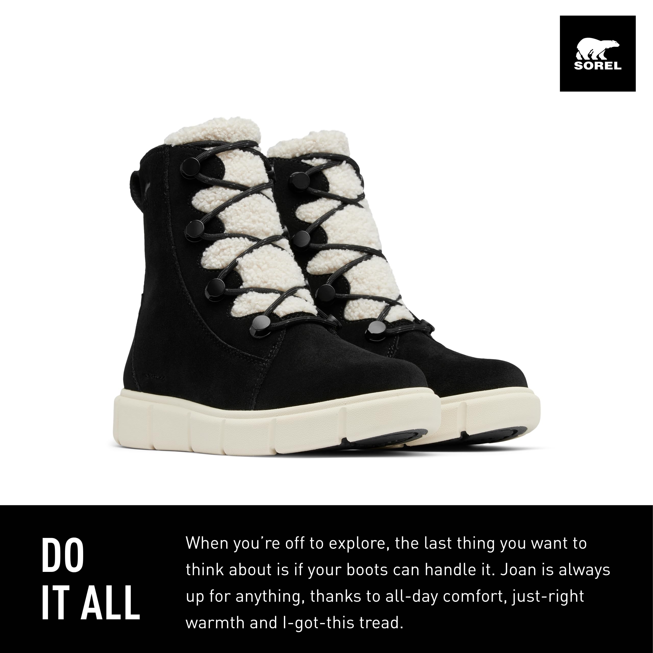 Foto 3 pulgar | Botas Sorel Explorer Lll Joan Cozy Impermeables Para Mujer, Color Negro 7.5 - Venta Internacional.