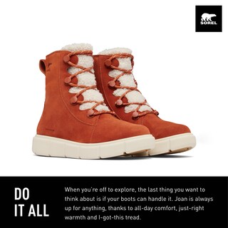 Foto 2 | Botas Sorel Explorer Lll Joan Cozy, Impermeables, Para Mujer, Sanguinarias - Venta Internacional.