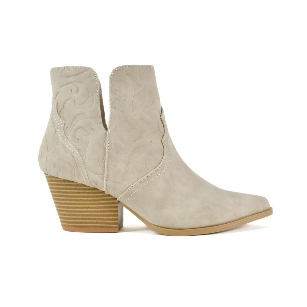 Foto 2 pulgar | Botas Vaqueras Tacón Moda 7cm Para Mujer Walki Lua Beige