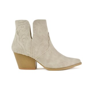 Foto 1 | Botas Vaqueras Tacón Moda 7cm Para Mujer Walki Lua Beige