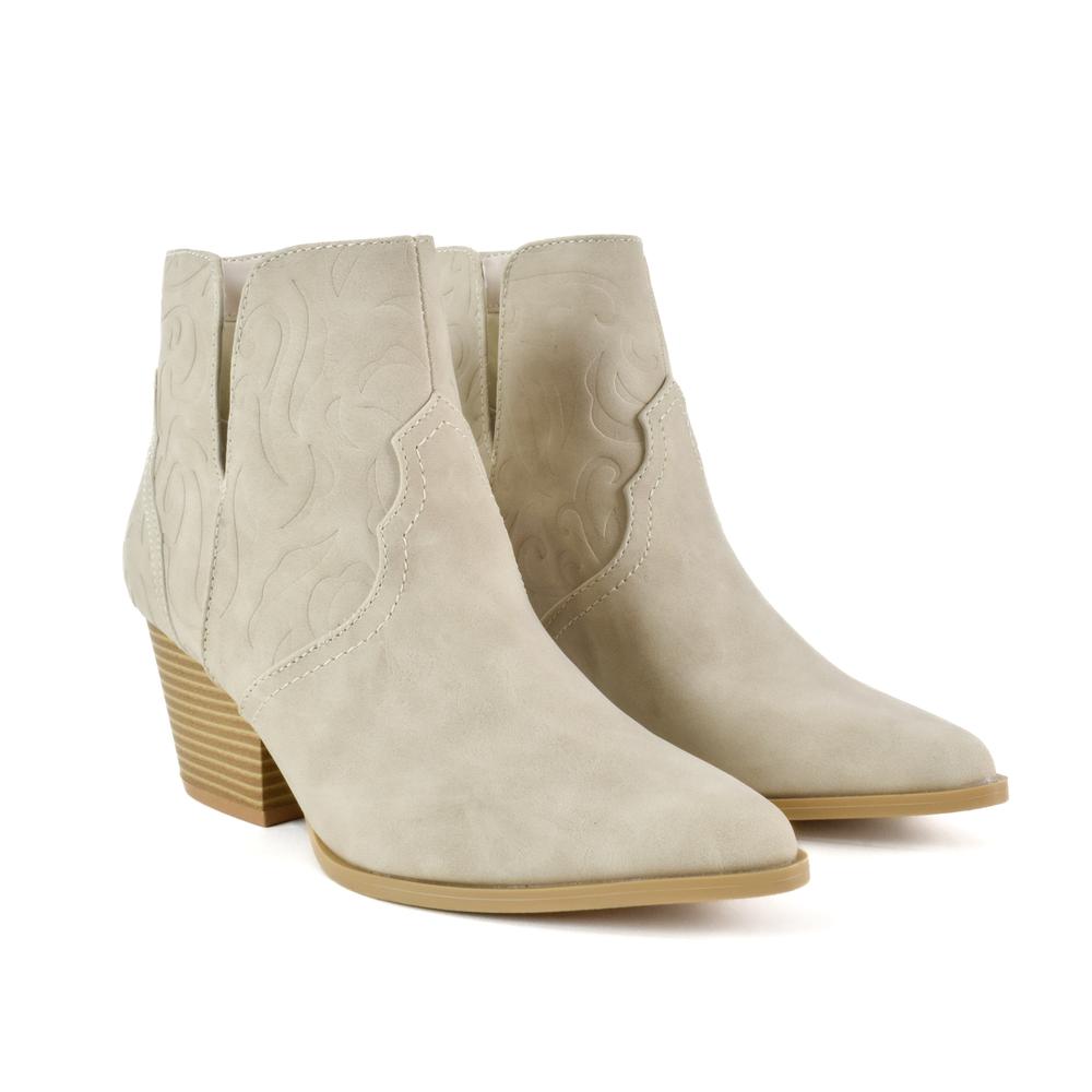 Foto 4 pulgar | Botas Vaqueras Tacón Moda 7cm Para Mujer Walki Lua Beige