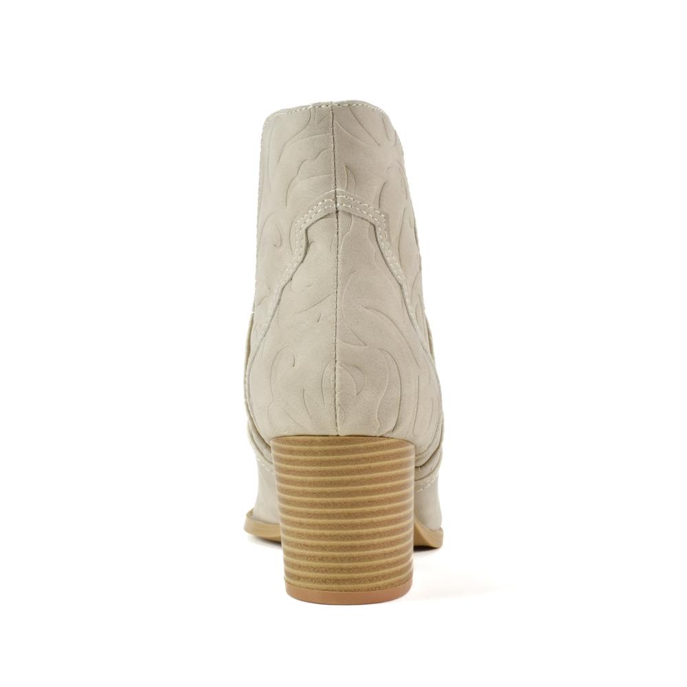 Foto 6 pulgar | Botas Vaqueras Tacón Moda 7cm Para Mujer Walki Lua Beige