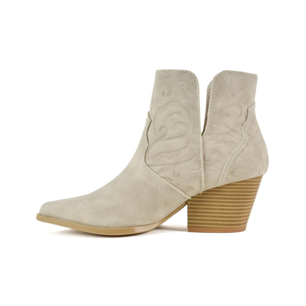 Foto 7 pulgar | Botas Vaqueras Tacón Moda 7cm Para Mujer Walki Lua Beige